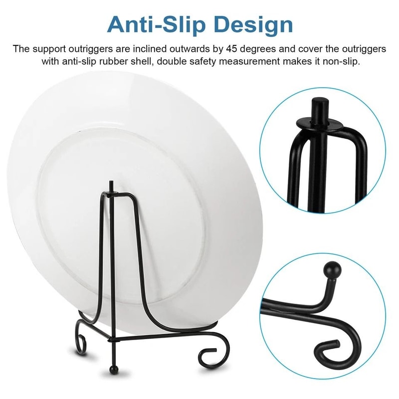 Iron Easel Display Stand Classic Plate Holder Photo Frame Rack Adjustable AntiSlip 5