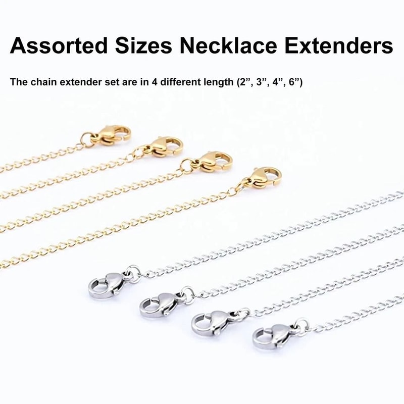 Jewelry Necklace Bracelet Extender With Lobster Clasp Stainless Steel 5