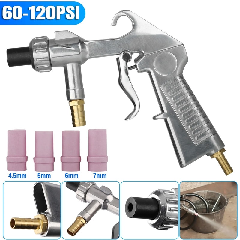 Abrasive Sandblasting Gun Kit Ceramic Nozzles For High Pressure Sandblasting Surface Polishing 0