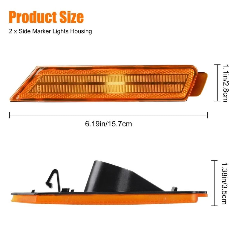 Amber Lens Front Side Marker Signal Lights Reflectors Durable Easy Installation 3