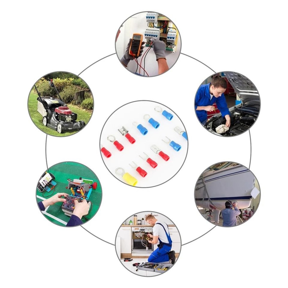 Insulated Electrical Wire Connector Crimp Kit Spade Ring Butt Terminals For DIY Vehicle Wiring 1