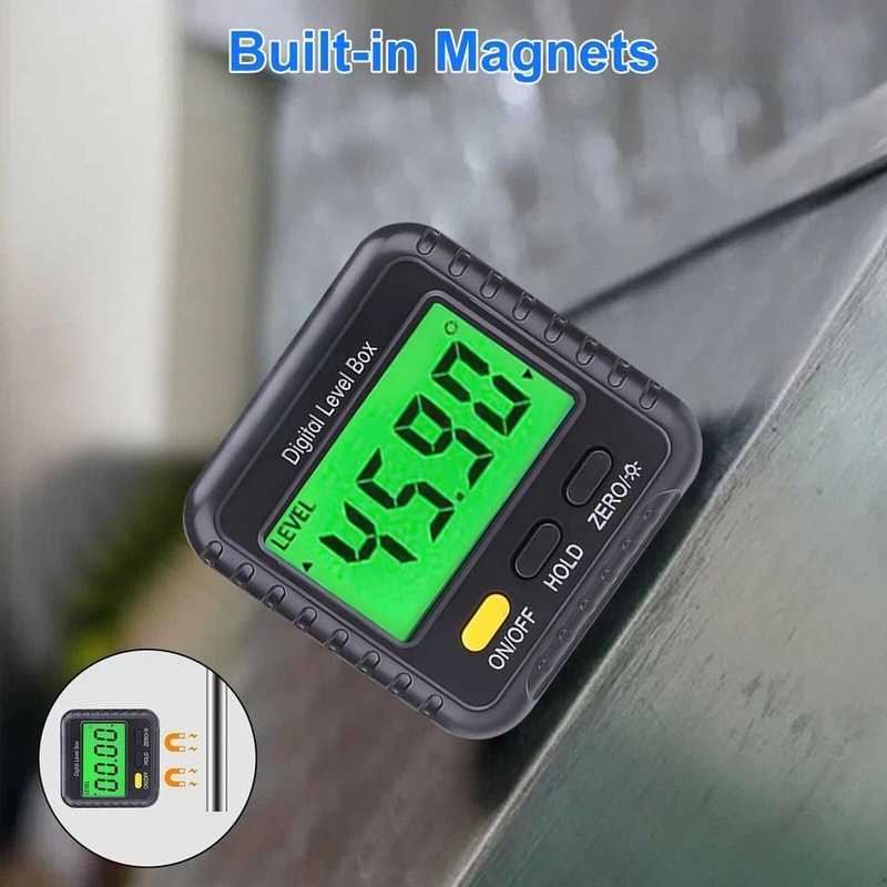 LCD Digital Magnetic Angle Finder Protractor Precision Level Box Inclinometer For Woodworking Cons