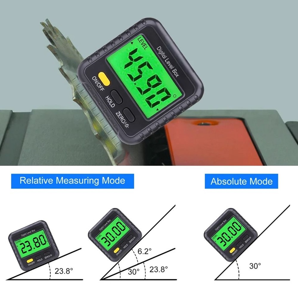 LCD Digital Magnetic Angle Finder Protractor Precision Level Box Inclinometer For Woodworking Cons