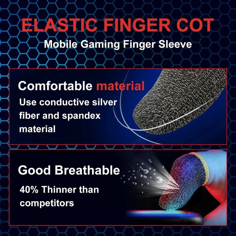 Gaming Finger Sleeves For Mobile Sweatproof And Sensitive Touch Glove For Gamers 4