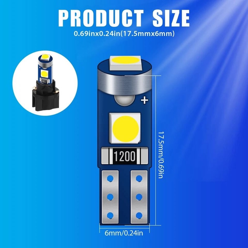 LED Dashboard Light Bulbs Socket Universal Car Instrument Panel Gauge Bulb Replacement 2