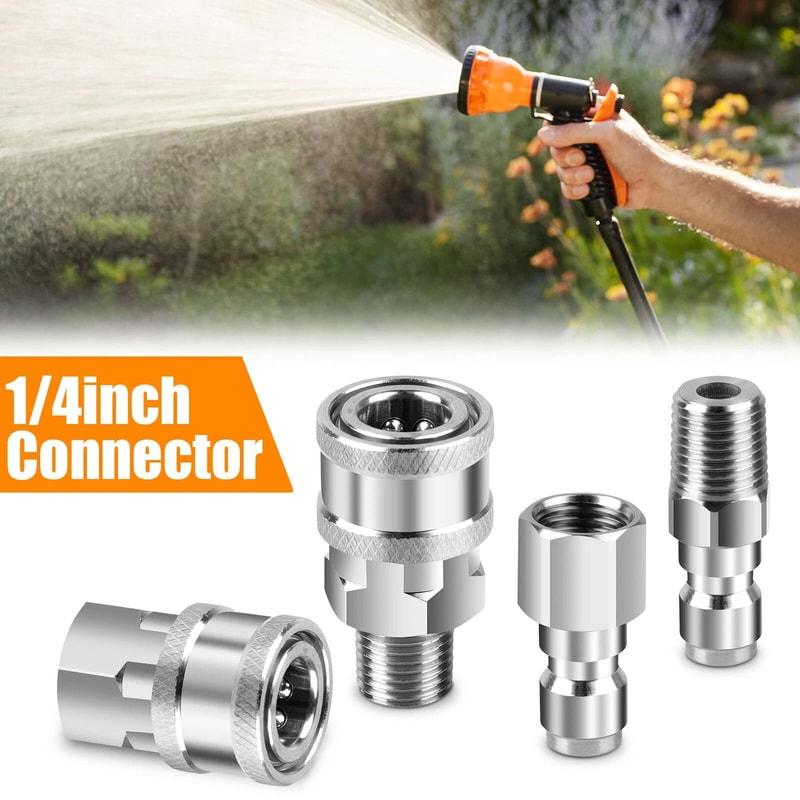 Stainless Steel Pressure Washer Quick Connect Adapter Set 5