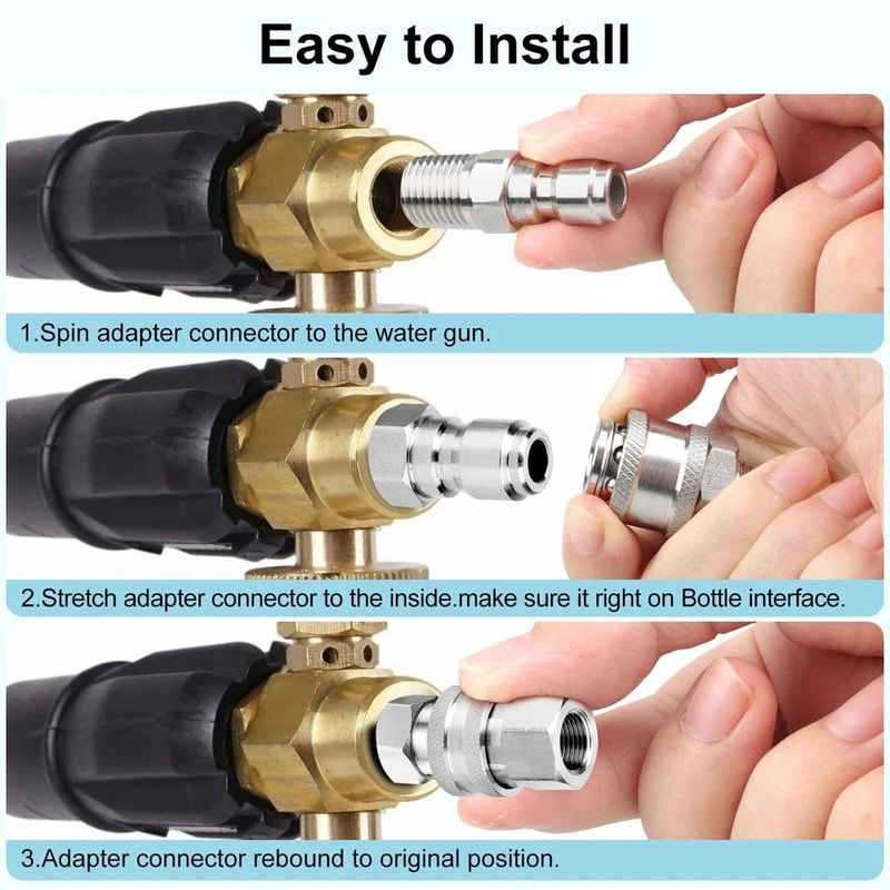 Stainless Steel Pressure Washer Quick Connect Adapter Set 1
