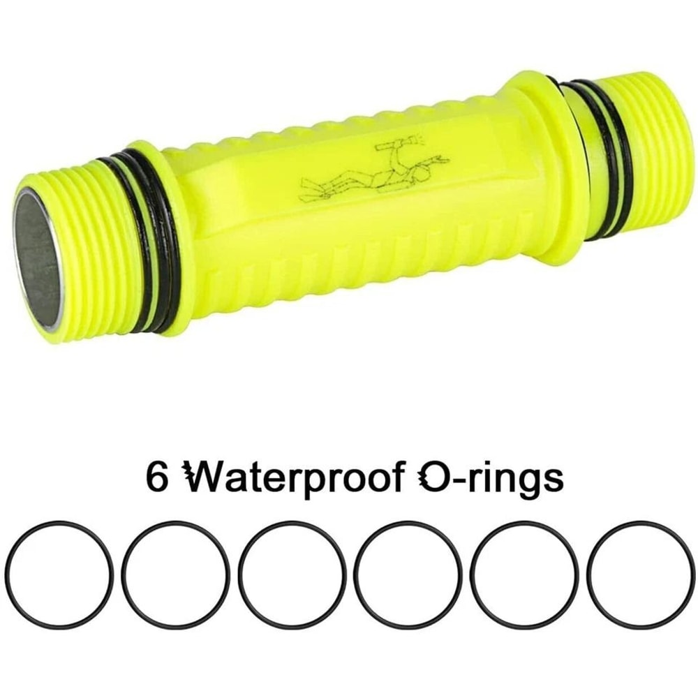 Waterproof Diving Flashlight With LED Torch Scuba Dive Light Set 6