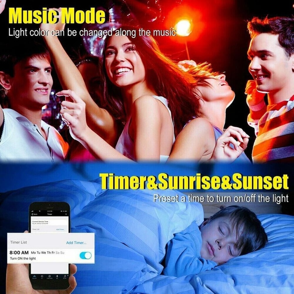 RGB Waterproof LED Strip Light SMD Kit With Bluetooth WiFi Control 5