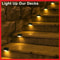 Solar Deck Lights For Outdoor Spaces Waterproof LED Stairs Fence Lighting Set 4