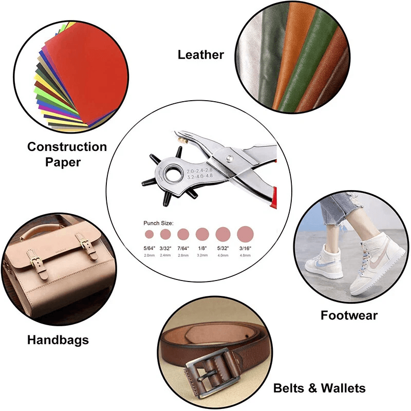 Heavy Duty Leather Hole Punch Pliers Tool For Belt Leather And Rubber Materials 3