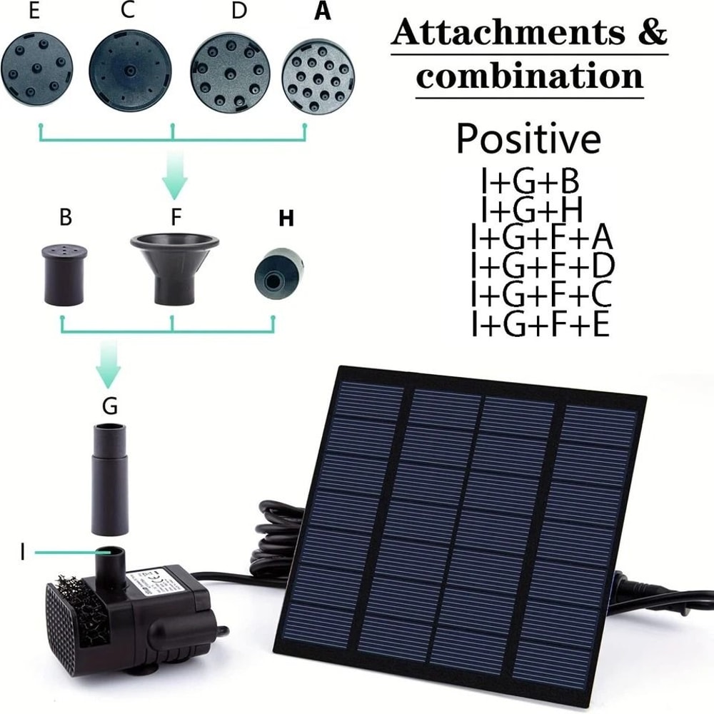 Solar Power Fountain Floating Water Pump For Bird Bath Pond Garden Decor 1