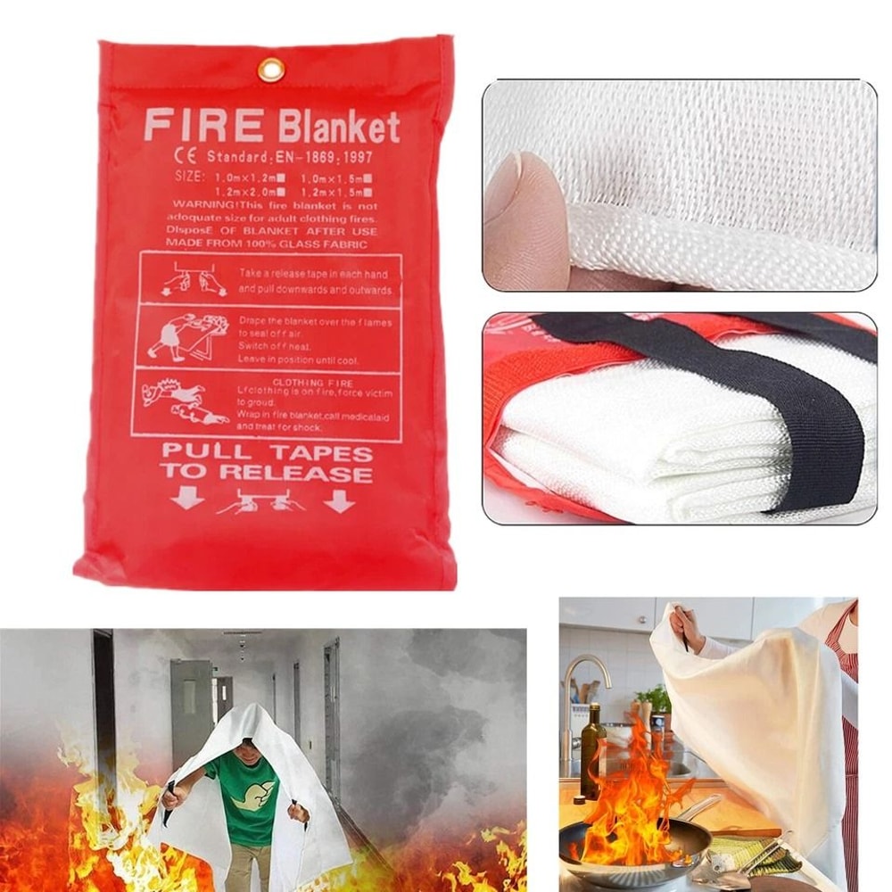 Emergency Fire Blanket Fiberglass Fire Retardant Blanket For Home Kitchen Grill And Outdoor Use 4