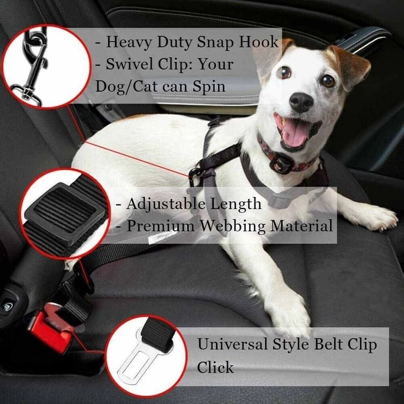 Adjustable Pet Safety Seatbelt For Car Nylon Harness For Dogs And Cats 2