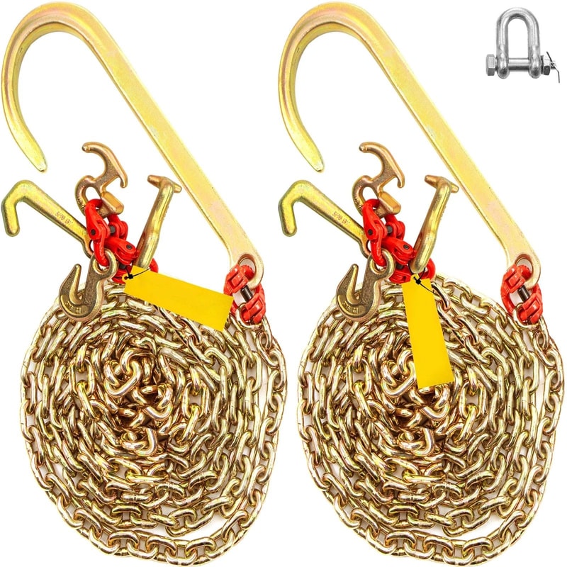G80 Tow Chain J Hook With RTJ Grab Hooks 8