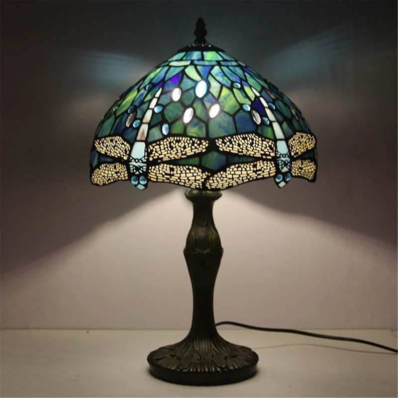 Dragonfly Tiffany Stained Glass Table Lamp For Home Decor 0