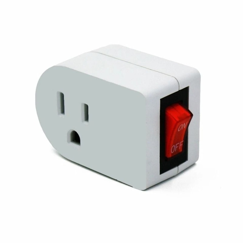 Grounded AC Power Wall Tap Outlet With ONOFF Switch Button 0