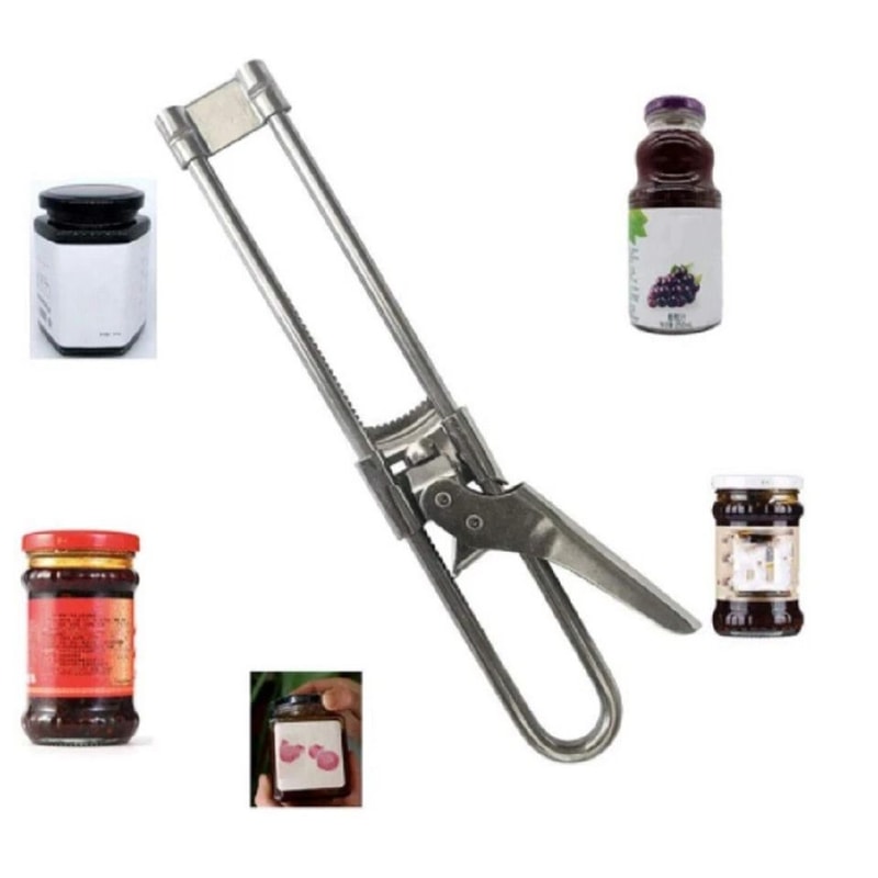 Stainless Steel Can Opener Adjustable Jar Lid Gripper Multifunction Kitchen Tool 1