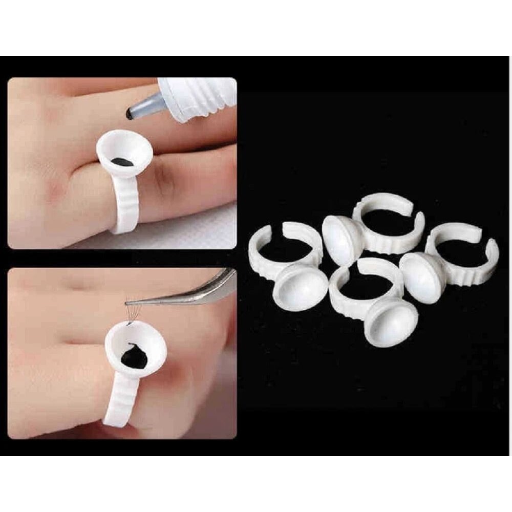 Disposable Glue Rings For Eyelash Extensions Tattoo Pigment Cups Convenient Hygienic Glue Holders 3