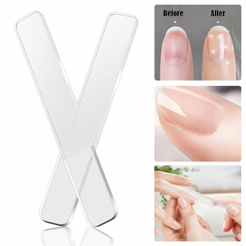 Crystal Glass Nail File Set Professional Durable Fingernail Shaping Tool For Perfect Manicures 2