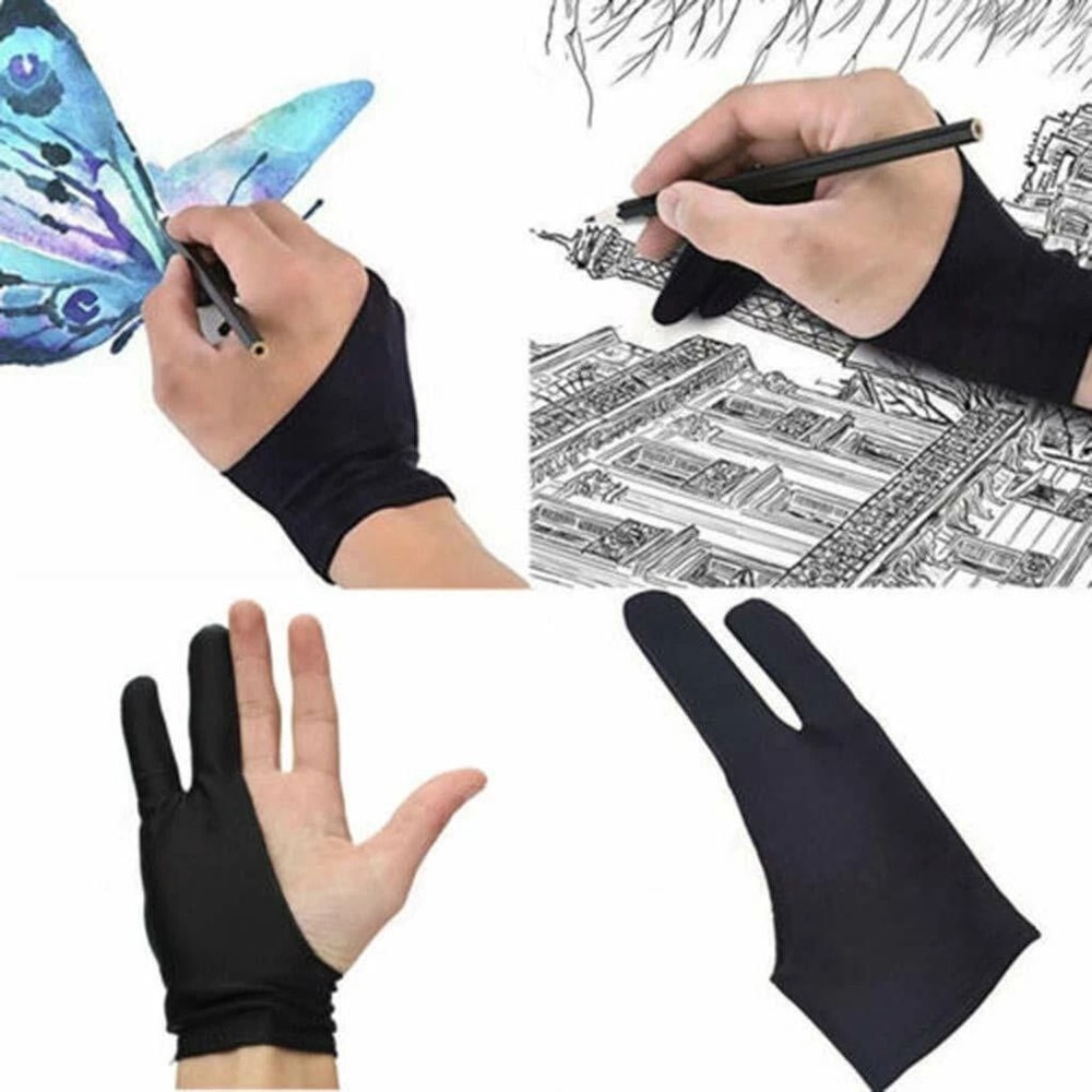 Two Finger Drawing Glove For Graphic Tablet AntiFouling Artist Glove For Smooth Strokes And Comfort 3