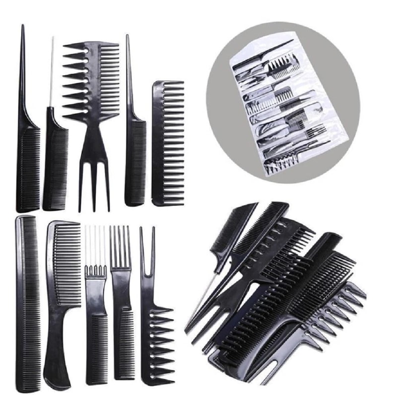 Professional Salon Hair Styling Comb Set Barber Kit For Men Women 5