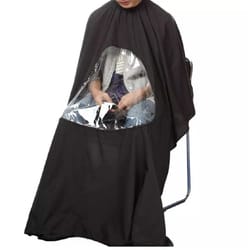 hair cutting cape with viewing window salon barber drape for client comfort and precision