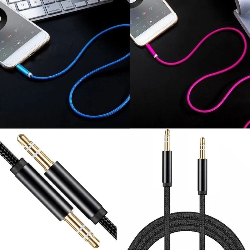 Premium Braided Male To Male Stereo AUX Cable 2