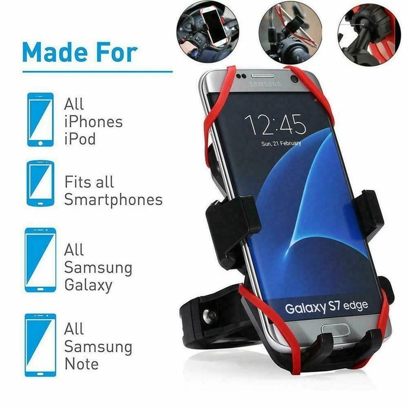 Cell Phone Silicone Mount Holder For Motorcycle GPS Handlebar Mount For Mobile Phones And Devices 5