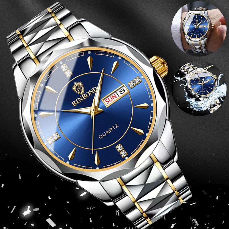 Luxury Waterproof Quartz Watch For Men Stainless Steel Luminous Business Wristwatch 1