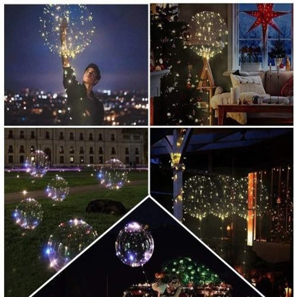 LED Light Up Balloons Clear Bobo Party Decoration With Fairy String Lights For Wedding Birthday Chr 3