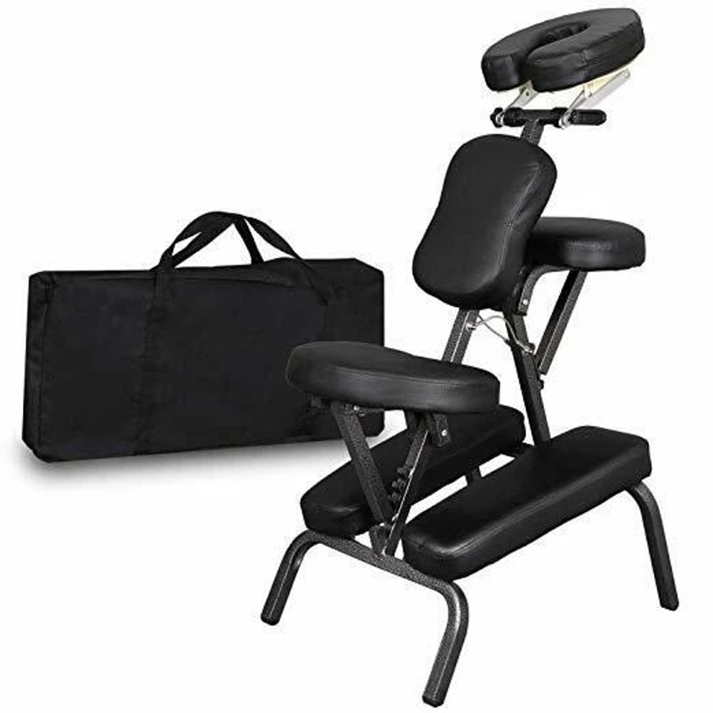 Portable Massage Chair Folding Tattoo Spa Salon Chair Adjustable PU Leather Travel Seat 7