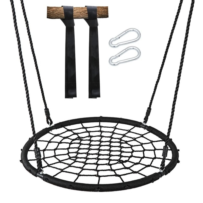 Spider Web Tree Swing Outdoor Kids Platform Swing With Heavy Duty Rope And Steel Frame 8