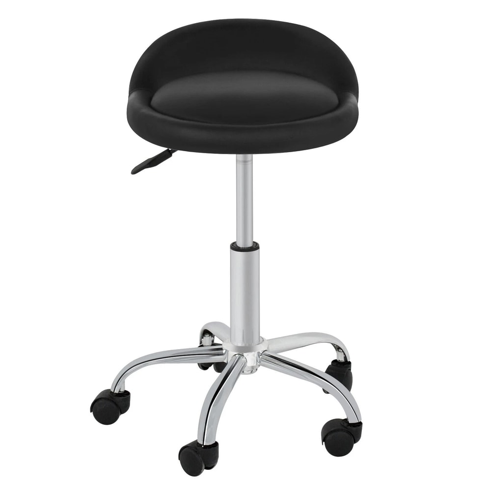 Hydraulic Adjustable Height Salon Stool With Backrest Swivel Rolling Spa Chair 1