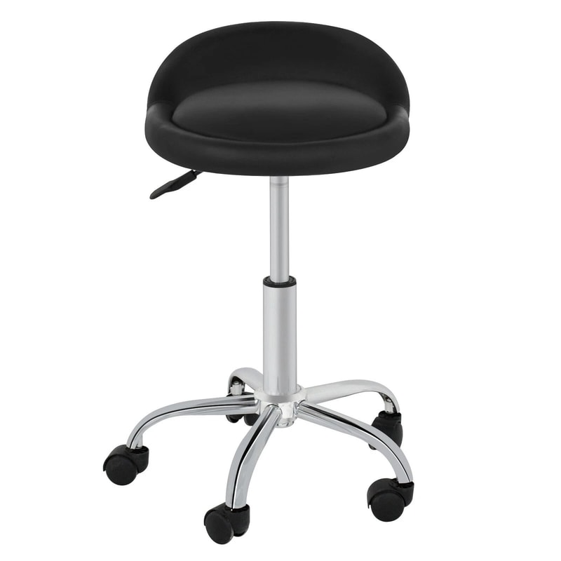 Hydraulic Adjustable Height Salon Stool With Backrest Swivel Rolling Spa Chair 1