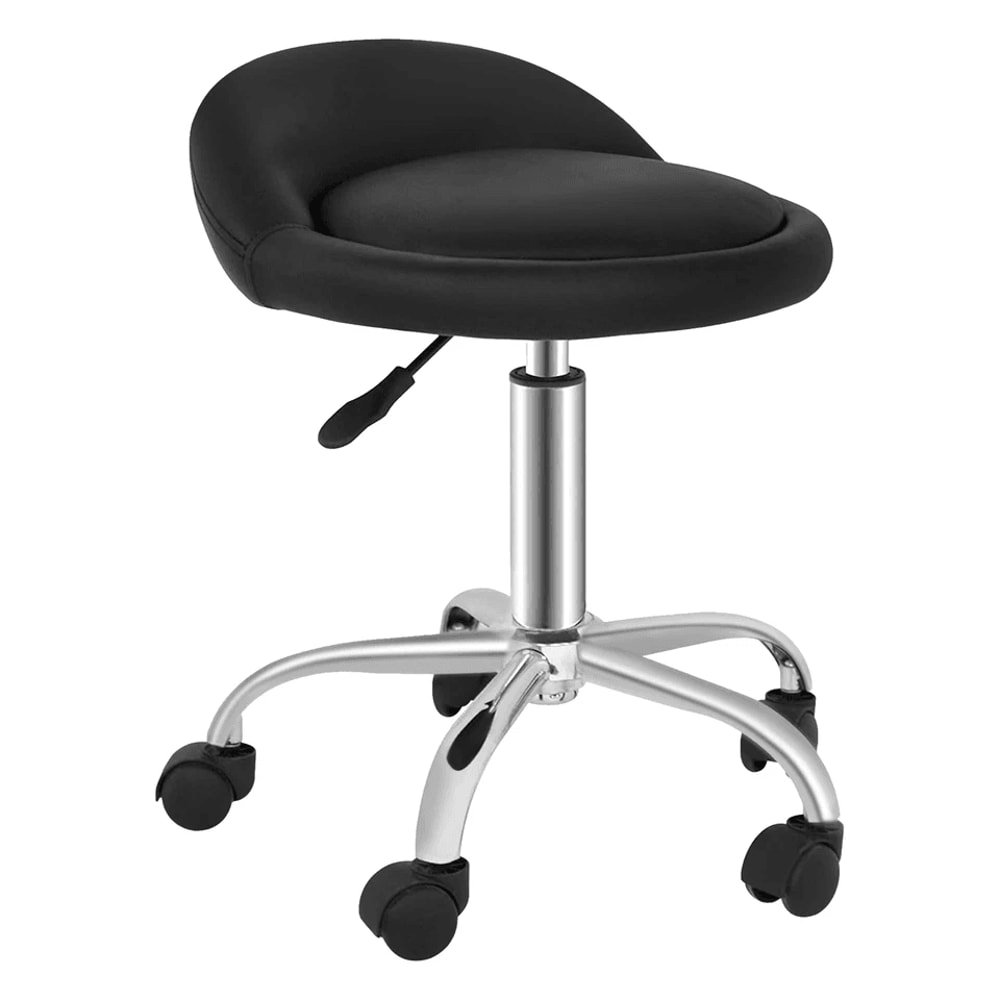 Hydraulic Adjustable Height Salon Stool With Backrest Swivel Rolling Spa Chair 2