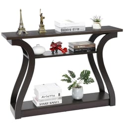 modern industrial console table narrow entryway sofa table with storage shelf