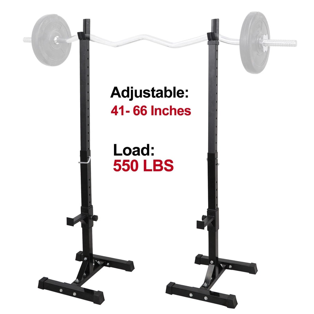 Heavy Duty Adjustable Squat Rack Stands Barbell Bench Press Stand For Home Gym Strength Training 3