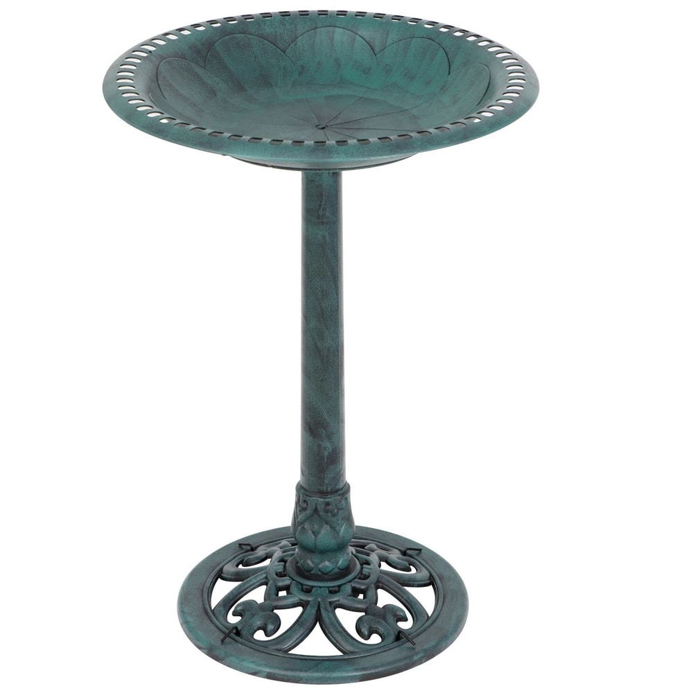 Antique Garden Bird Bath Pedestal Outdoor Decorative Birdbath With Stable Planter Base 7