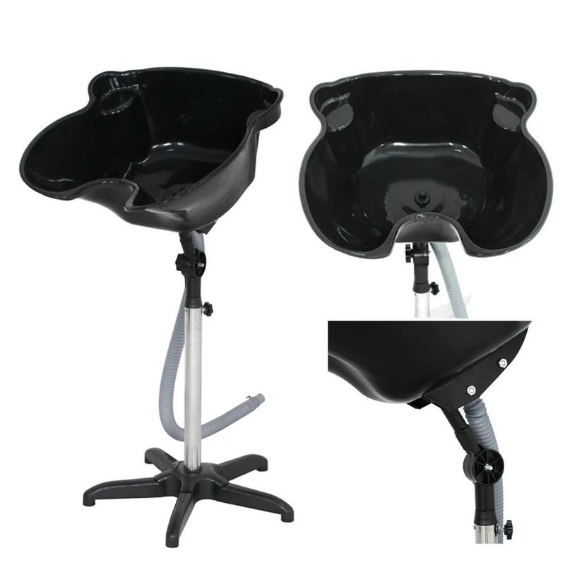 Height Adjustable Portable Salon Shampoo Basin With Stand Professional Hair Washing Sink 4
