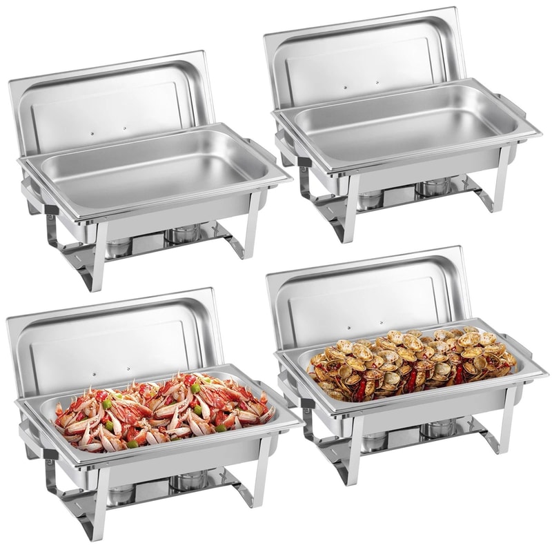 Foldable Chafing Dish Set Stainless Steel Buffet Food Warmer Catering Chafer Set 3