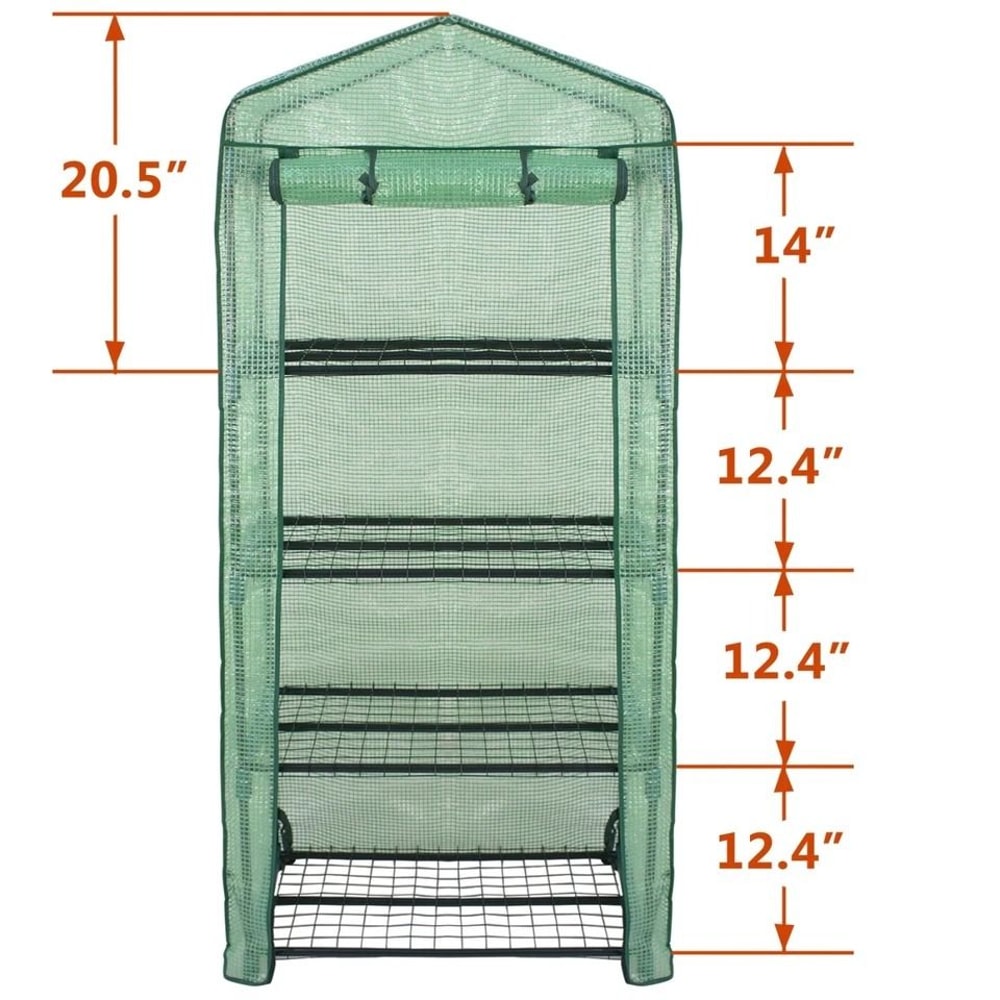 Mini Greenhouse Indoor Outdoor Plant Shelf With Portable Greenhouse PE Cover 4