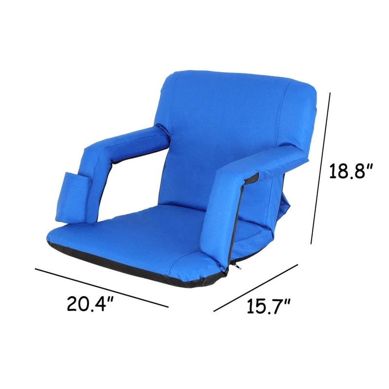 Portable Reclining Stadium Seat Cushion Chair With Back Support And Straps 5
