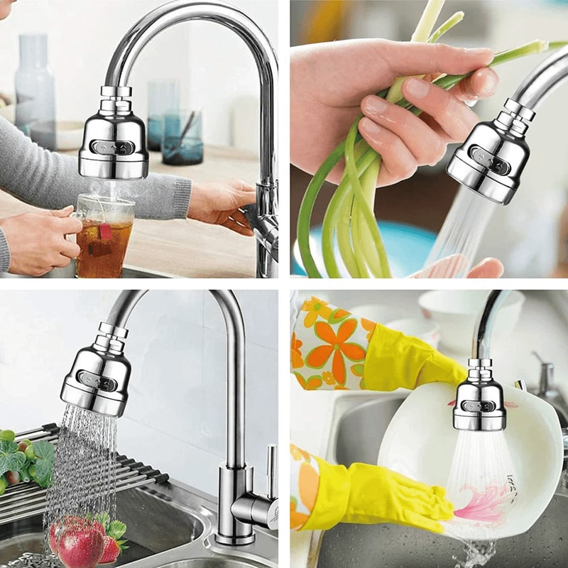 Rotating Faucet Sprayer Water Saving Kitchen Tap Nozzle 5