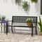 Outdoor Steel Garden Bench Patio Park Chair With Backrest And Armrests 0