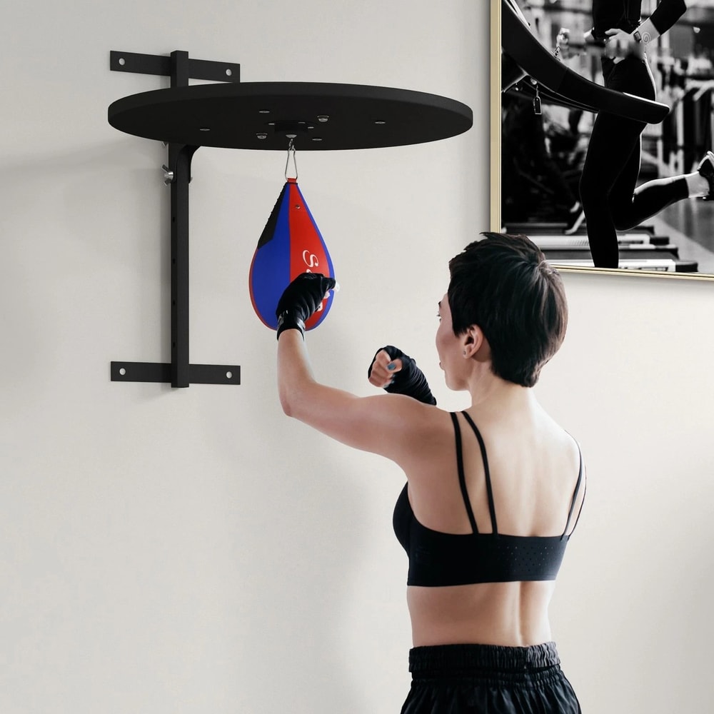 Soozier Wall Mounted Speed Bag Platform Adjustable Boxing Training System For Home Gym 0