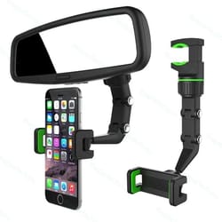adjustable car rearview mirror phone holder mount for safe driving & hands free navigation