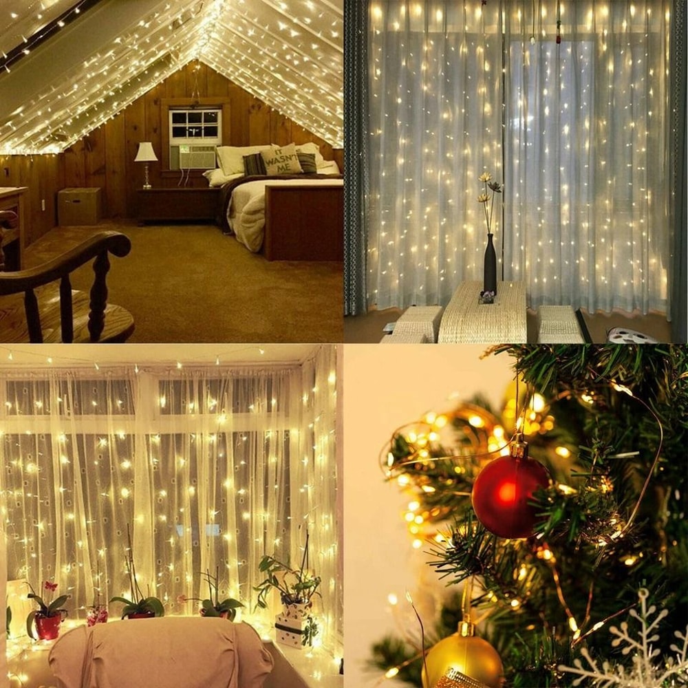 USB Fairy Curtain Lights With Remote LED String Lights For Wedding Party Decor 5