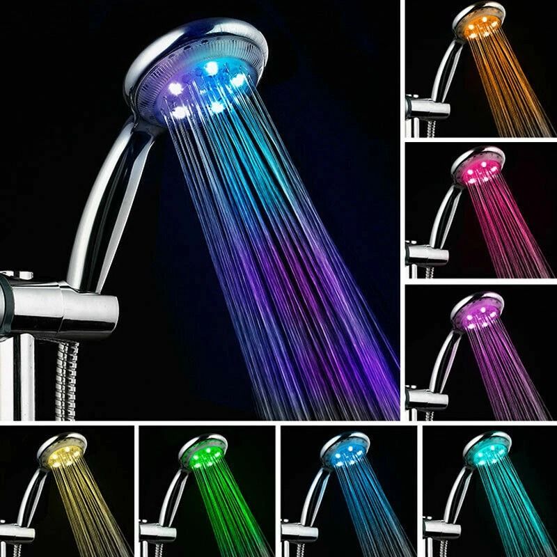 LED Shower Head Color Changing Water Powered Glow Bathroom Shower Light 2