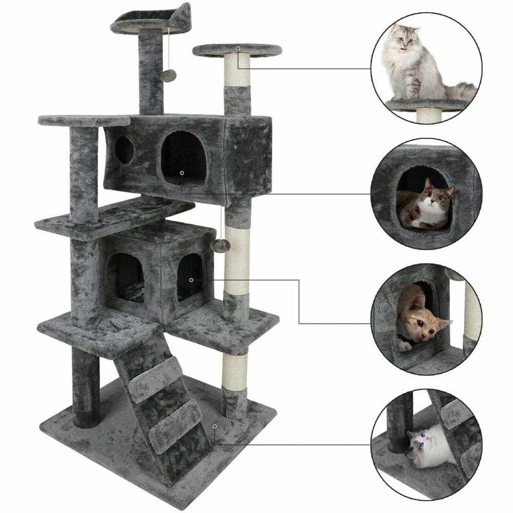 Large Cat Tree Tower With Condo Scratching Posts Multi Level Cat Activity Center For Indoor Cats 5